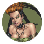 Sexy Punk Alternative Girl Pinup by Al Rio Round Sticker