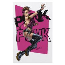 punk,, rock,, girl,, woman,, 80s,, pink,, boots,, leather,, al rio,, female, Flyer with custom graphic design