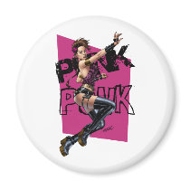 Sexy Punk Rock Girl by the comic artist Al Rio Fridge Magnet