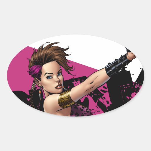Sexy Punk Rock Girl by the comic artist Al Rio Stickers