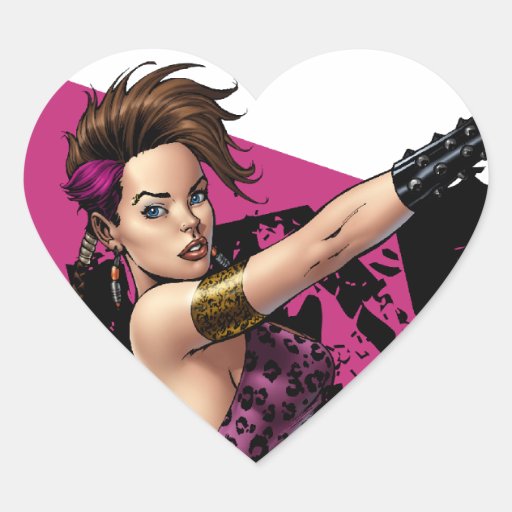 Sexy Punk Rock Girl by the comic artist Al Rio Sticker