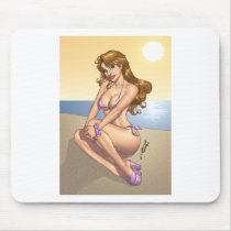 Sexy Purple Bikini Pinup Girl by Al Rio mousepads by AlRioArt Sexy Purple Bikini Pinup Girl by Al Rio mousepads