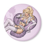 Sexy Purple Lingerie Pinup Girl by Al Rio Refrigerator Magnets