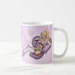 Sexy Purple Lingerie Pinup Girl by Al Rio Coffee Mugs
