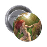 Sexy Red Head Cavewoman in jungle by Al Rio Buttons