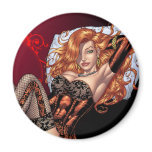 Sexy Red Head in Lingerie customizables by Al Rio magnets