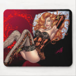 Sexy Red Head in Lingerie customizables by Al Rio Mouse Pads