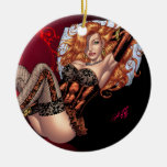 Sexy Red Head in Lingerie customizables by Al Rio Ornaments