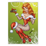 Sexy Red Head Ms Claus, Santa's wife by Al Rio Card