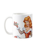 Sexy Red Head Ms Claus, Santa's wife by Al Rio mugs