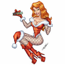 Sexy Red Head Ms Claus, Santa's wife by Al Rio photo sculptures by AlRioArt Sexy Red Head Ms Claus, Santa's wife by Al Rio photo sculptures
