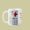 Sexy Red Head Nurse - Customizable Mug by Al Rio by AlRioArt Sexy Red Head Nurse - Customizable Mug by Al Rio