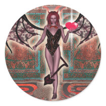 Sexy red headed devil stickers
