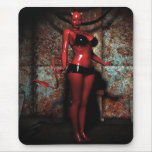 Sexy Red Hot Devil Woman Mousepad