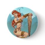 Sexy Redhead Cavewoman Customizable Pinup - Al Rio buttons