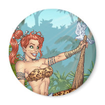 Sexy Redhead Cavewoman Customizable Pinup - Al Rio magnets by AlRioArt Sexy Redhead Cavewoman Customizable Pinup - Al Rio magnets