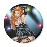 Sexy Redhead in Black Lingerie by Al Rio magnets