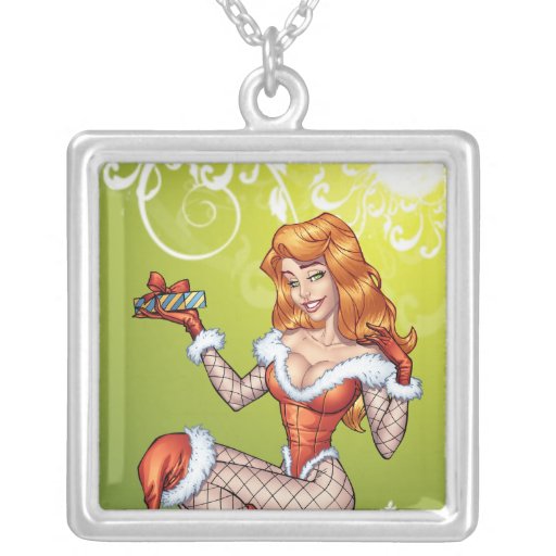 Sexy Redhead Ms Claus, Santa's wife by Al Rio Necklace