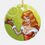Sexy Redhead Ms Claus, Santa's wife by Al Rio Christmas Ornaments