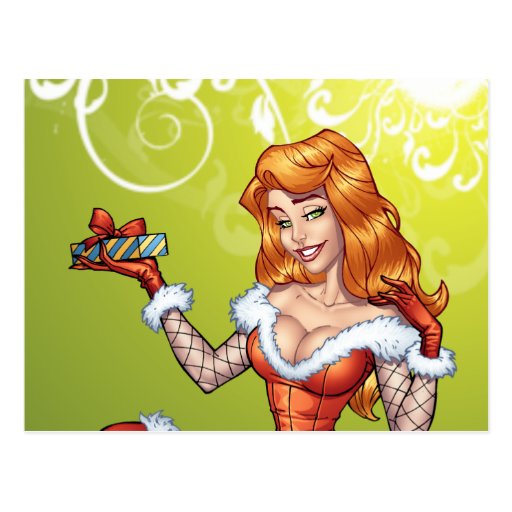 Sexy Redhead Ms Claus, Santa's wife by Al Rio Postcard