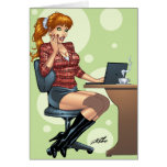 Sexy Redhead on Internet Computer by Al Rio Card