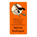 Sexy Retro Witch Halloween Kitchen Personalized Shipping Labels