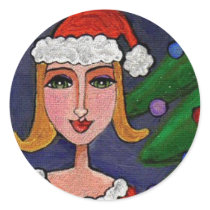 Sexy Santa Girl - Christmas Card stickers