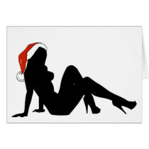 sexy santa silhouette cards