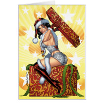 Sexy Santa's Christmas Present original by Al Rio cards