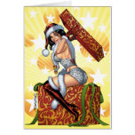 Sexy Santa's Christmas Present original by Al Rio Greeting Card