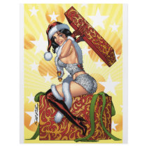 Sexy Santa's Christmas Present original by Al Rio letterhead