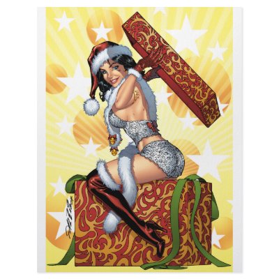 Sexy Santa's Christmas Present original by Al Rio letterhead