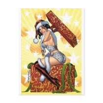 Sexy Santa's Christmas Present original by Al Rio postcards