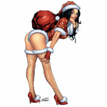 Sexy Santa's Helper w/ Christmas Gifts by Al Rio photo sculptures