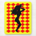 Sexy Silhouette on Red & Yellow Diamonds mousepads by JuJuGarden Sexy Silhouette on Red & Yellow Diamonds mousepads
