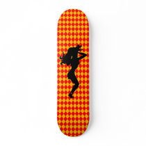 Sexy Silhouette Red and Yellow Diamond skateboards