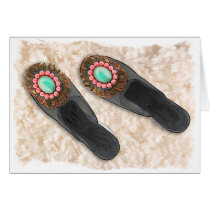 Sexy slippers on shag cards