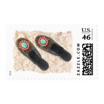 Sexy slippers on shag postage