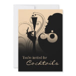 Sexy Sophisticated Swirl Cocktail Party Personalized Invitations