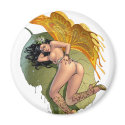 Sexy Sprite Elf Fairy on a Leaf by Al Rio magnet