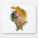 Sexy Sprite Elf Fairy on a Leaf by Al Rio mousepad