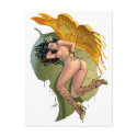 Sexy Sprite Elf Fairy on a Leaf by Al Rio postcard