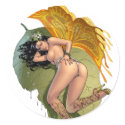 Sexy Sprite Elf Fairy on a Leaf by Al Rio sticker