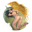 Sexy Sprite Elf Fairy on a Leaf by Al Rio sticker