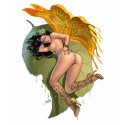 Sexy Sprite Elf Fairy on a Leaf by Al Rio shirt