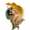 Sexy Sprite Elf Fairy on a Leaf by Al Rio shirt