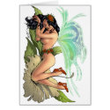 Sexy Sprite Elf Fairy on Flower by Al Rio card