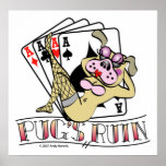 SEXY SULTRY Pug's Ruin VIntage Pin Up Pug! Print