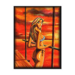 Sexy Sunset Girl postcards