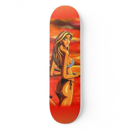 Sexy Sunset Girl skateboard skateboard
